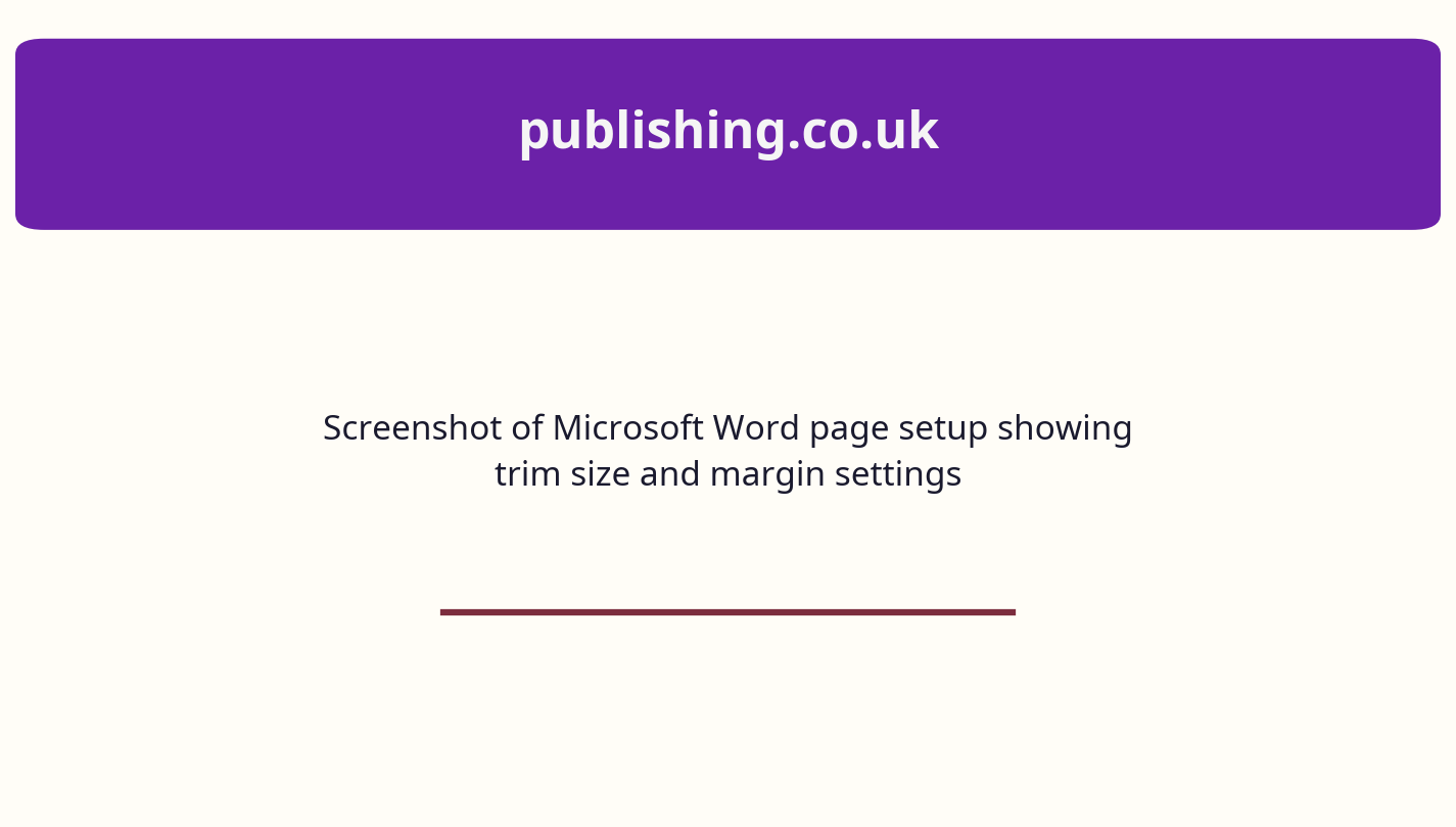 Screenshot of Microsoft Word page setup showing trim size and margin settings