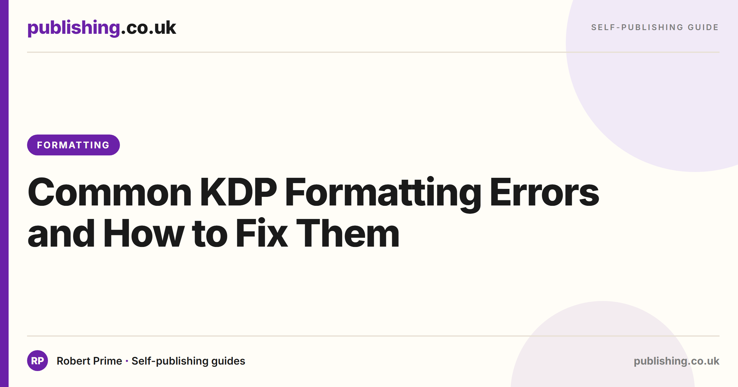 Common KDP Formatting Errors and How to Fix Them