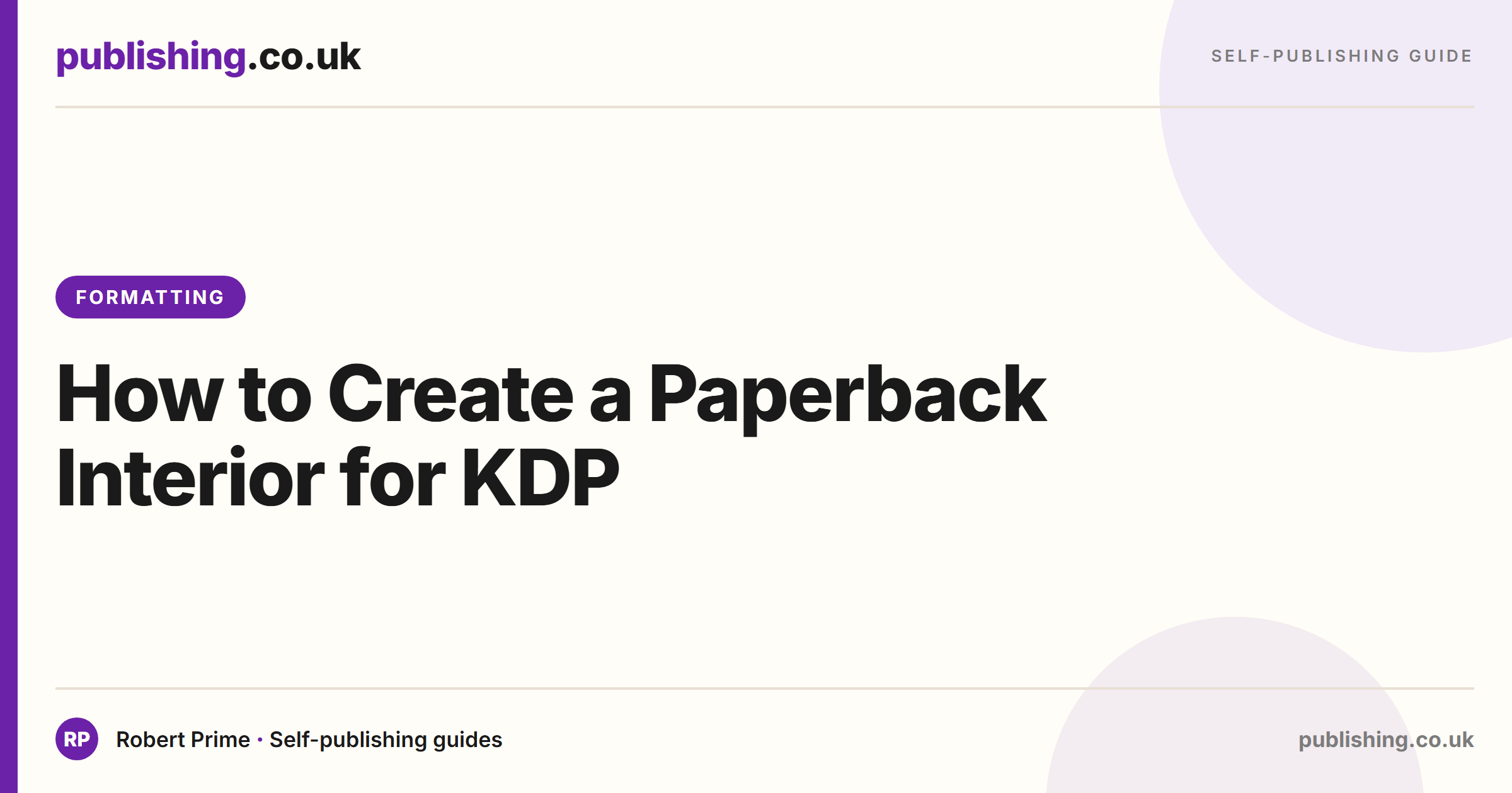 How to Create a Paperback Interior for KDP