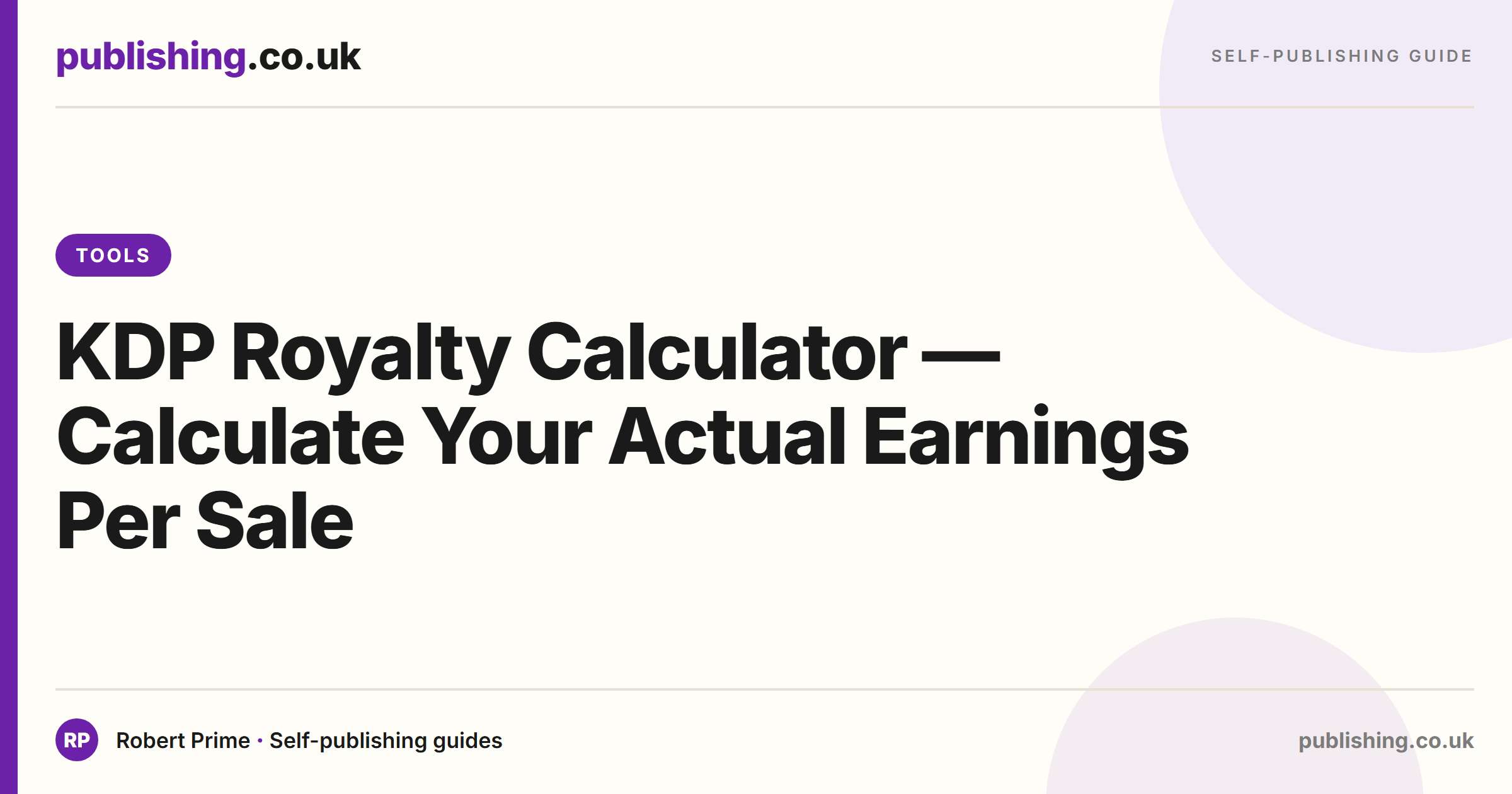 KDP Royalty Calculator — Calculate Your Actual Earnings Per Sale