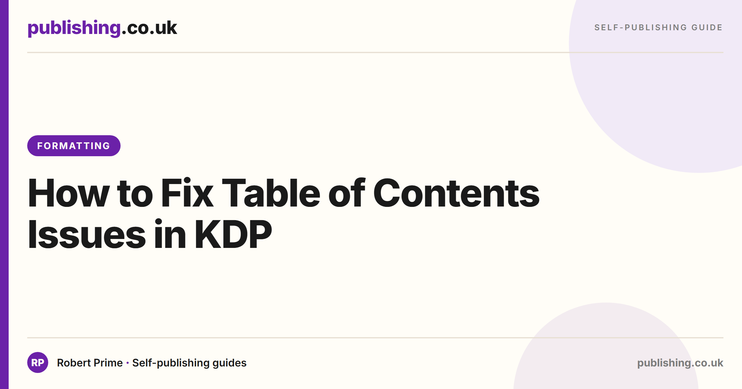 How to Fix Table of Contents Issues in KDP