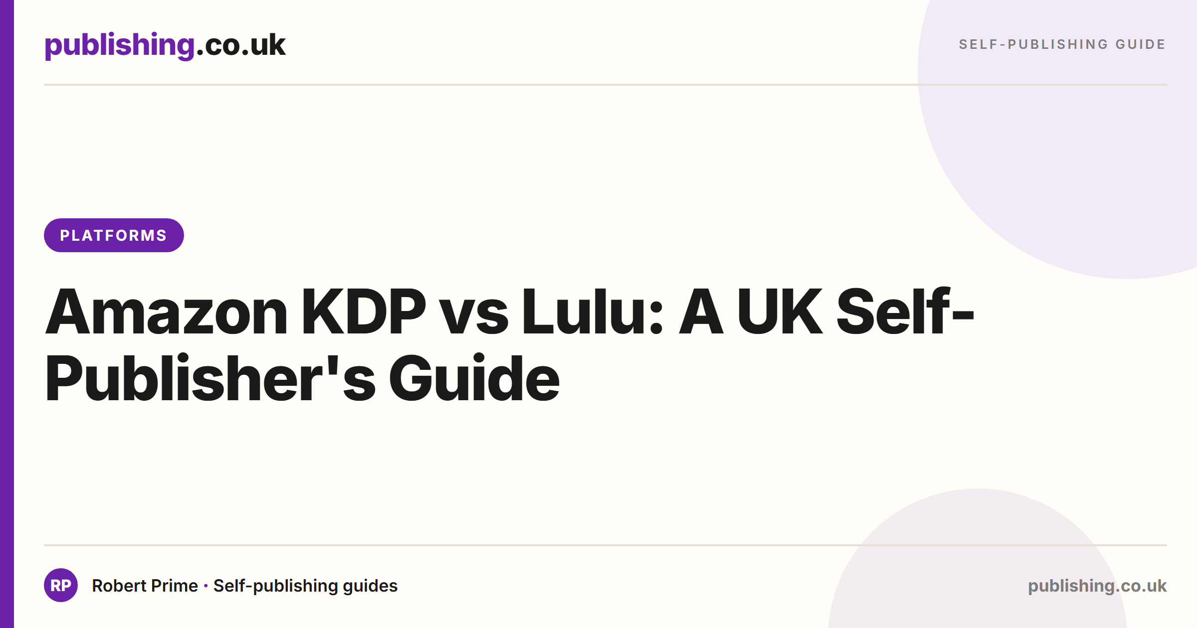 Amazon KDP vs Lulu: A UK Self-Publisher's Guide