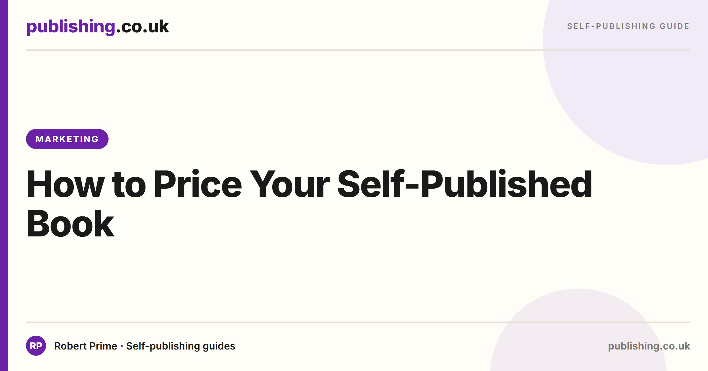 How to Price Your Self-Published Book