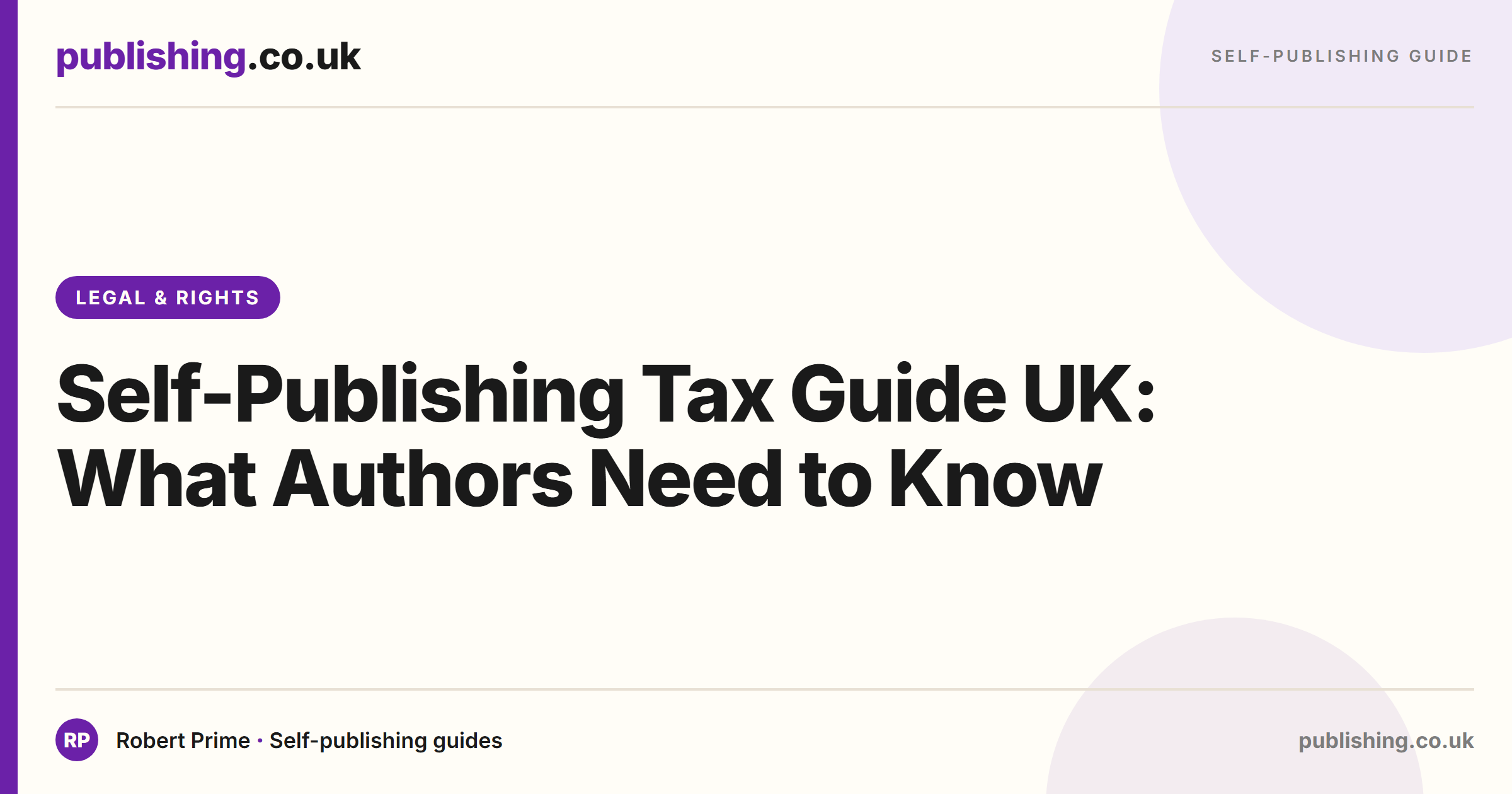 Self-Publishing Tax Guide UK: What Authors Need to Know