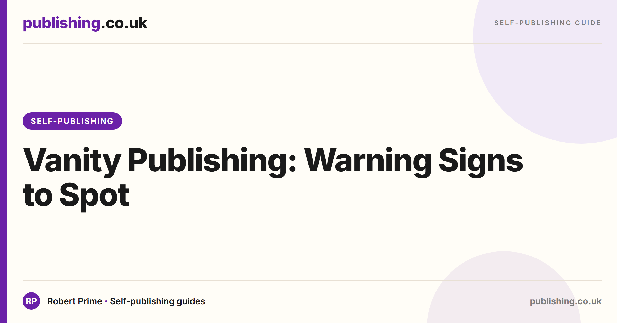 Vanity Publishing Warning Signs: How to Spot a Scam Publisher Before You Pay