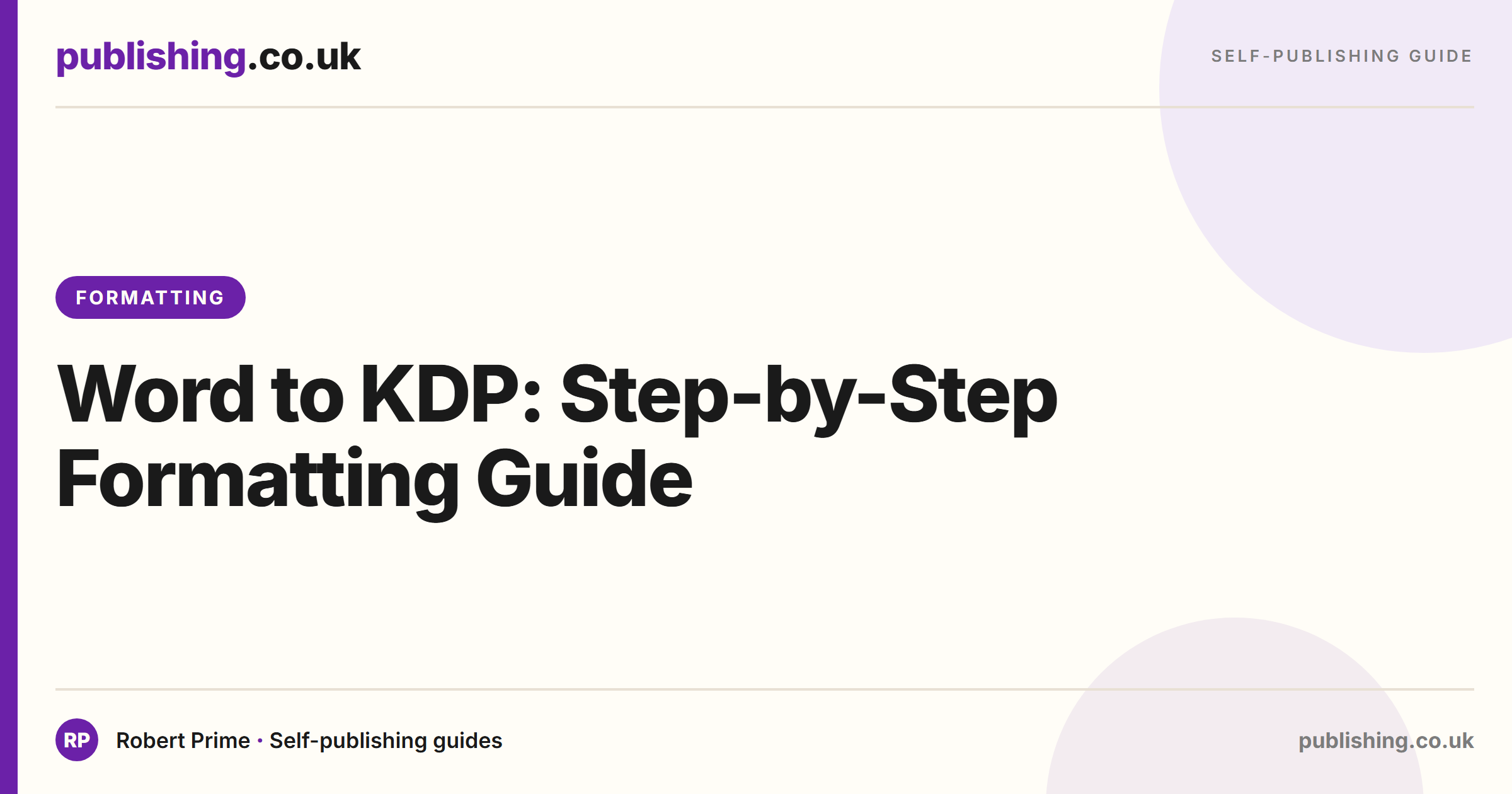 Word to KDP: Step-by-Step Formatting Guide